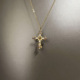 Vintage古着 锁骨链潮 cross项链中古金色十字架长款 Golden petal