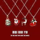 圣诞节项链圣诞老人网红礼物甜美女可爱送闺蜜毛衣链饰品元 旦跨年