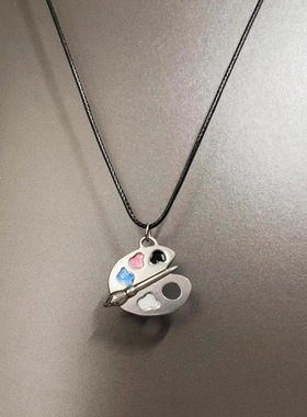 Vintage颜料盘项链小众设计感