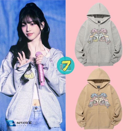 七家 韩国直邮 柳智敏同款niceghostclub连帽衫拉链卫衣 男女同款