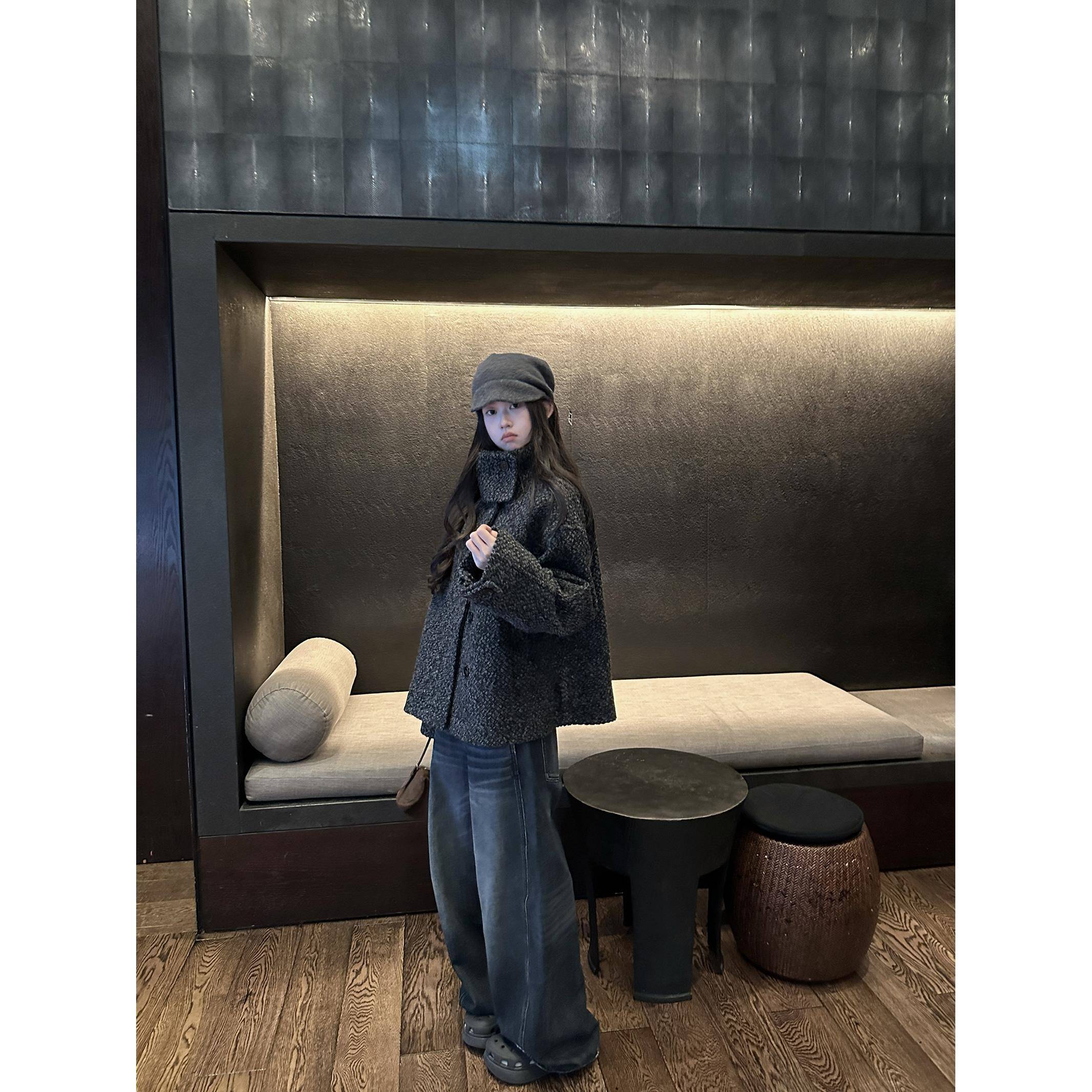 10/30 20点 新品限时95折起/65羊毛~ 翻领毛呢夹棉加厚宽松外套