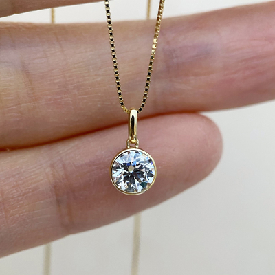 荷桃60分培育钻石·18K金吊坠