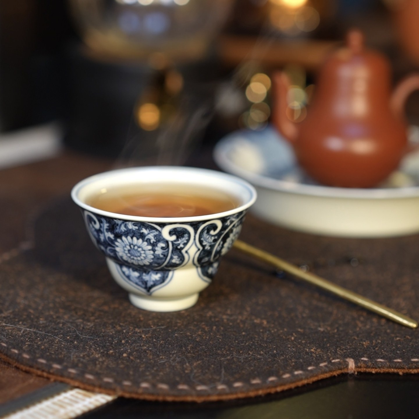 凝古｜景德镇青花手绘葫芦杯云锦富贵主人杯单杯仿古青花品茗杯,餐饮具,茶杯,淘宝优惠券,粉丝福利购,淘宝优惠卷