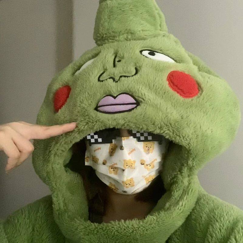 加厚ekd睡袍女小酒窝搞怪
