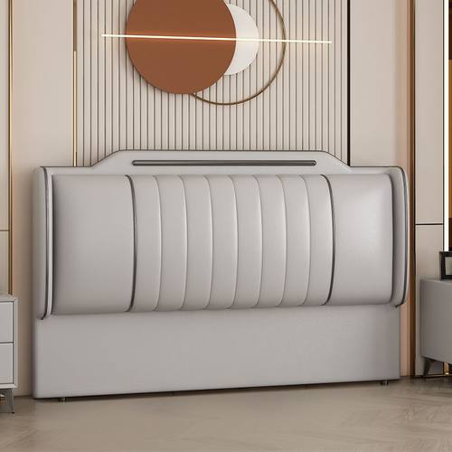 床头软包靠背单买新款真皮简约现代科技布榻榻米单独实木落地背板