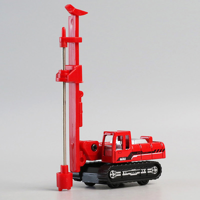 合金打桩机玩具车儿童滑行小汽车迷你口袋工程车金属钻孔车模型