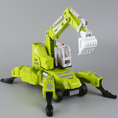 儿童变形惯性仿真工程车男孩吊车合金玩具车挖掘机模型宝宝起重机