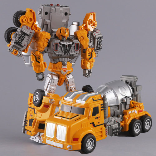 变身战警玩具车礼物模型变形搅拌车机器人儿童惯性工程车男孩宝宝