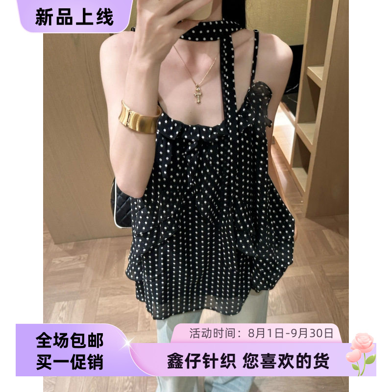 夏季新款辣妹风豹纹波点背心女时抹胸