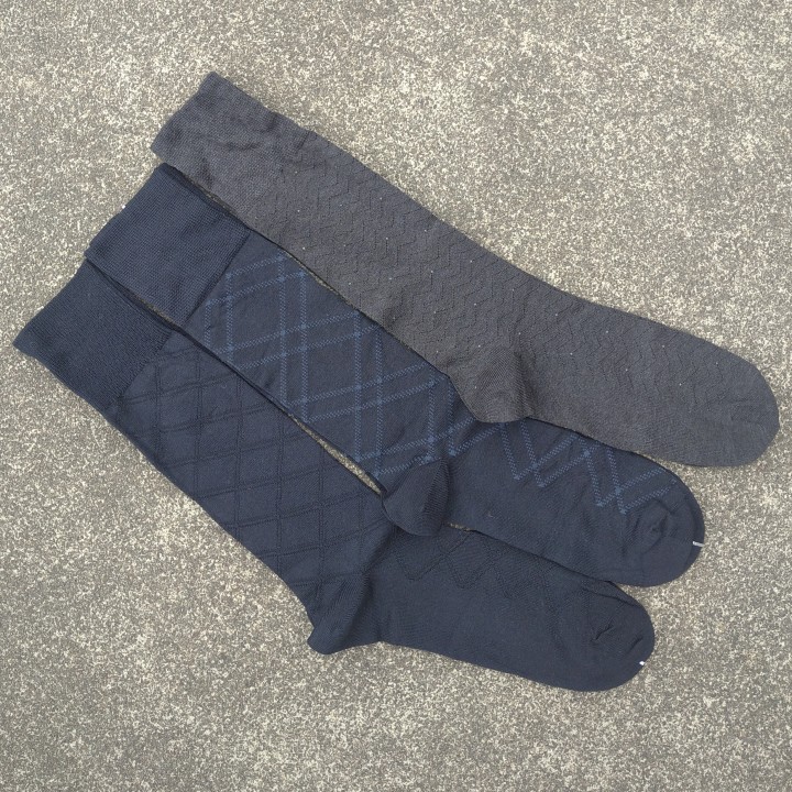 销售男42-44码氨纶加棉质无骨缝中筒袜子