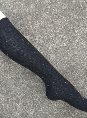 销售男女35-38码黑色棉质保暖及膝长筒袜子