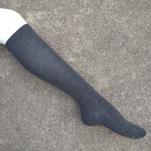 销售男女35 38码 深灰色棉质及膝长筒袜子