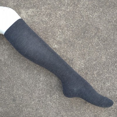 销售男女35-38码深灰色棉质及膝长筒袜子