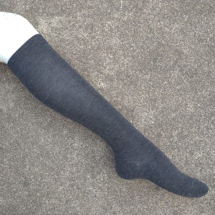 销售男女35-38码深灰色棉质及膝长筒袜子