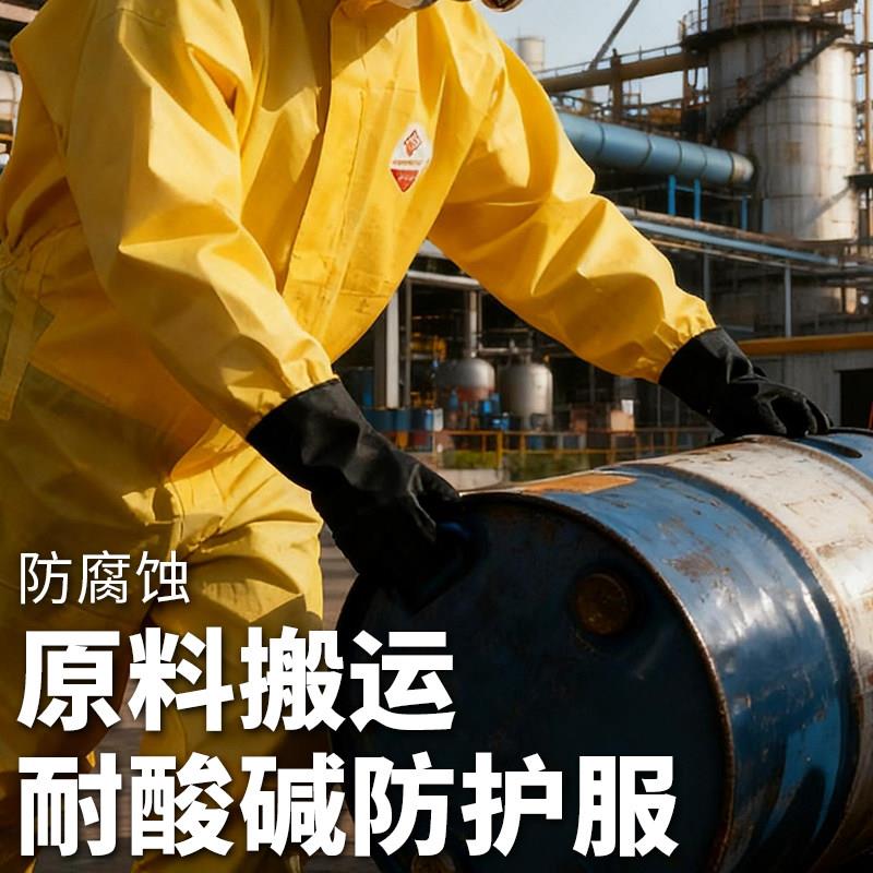 防化服耐酸碱防护衣连身工作服全身防腐蚀实验室化学化工防毒面具