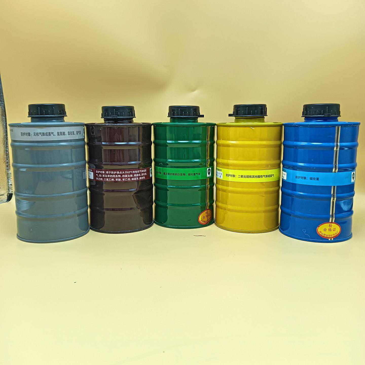 普达防毒面具滤毒罐7号P-E-3防护有机农药氯化氢硫化氢酸性气体
