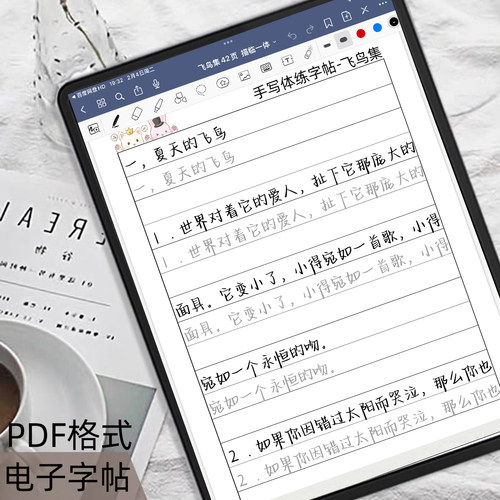 电子字帖ipad平板手写体练字帖goodnotes行楷控笔硬笔字帖电子版