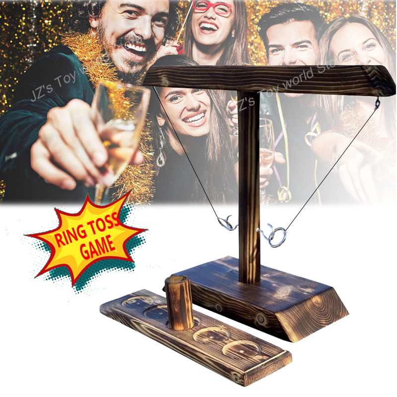 Ring Toss Game Party Toys Drinking Game Toy Wooden Ring Toss 玩具/童车/益智/积木/模型 其它玩具 原图主图