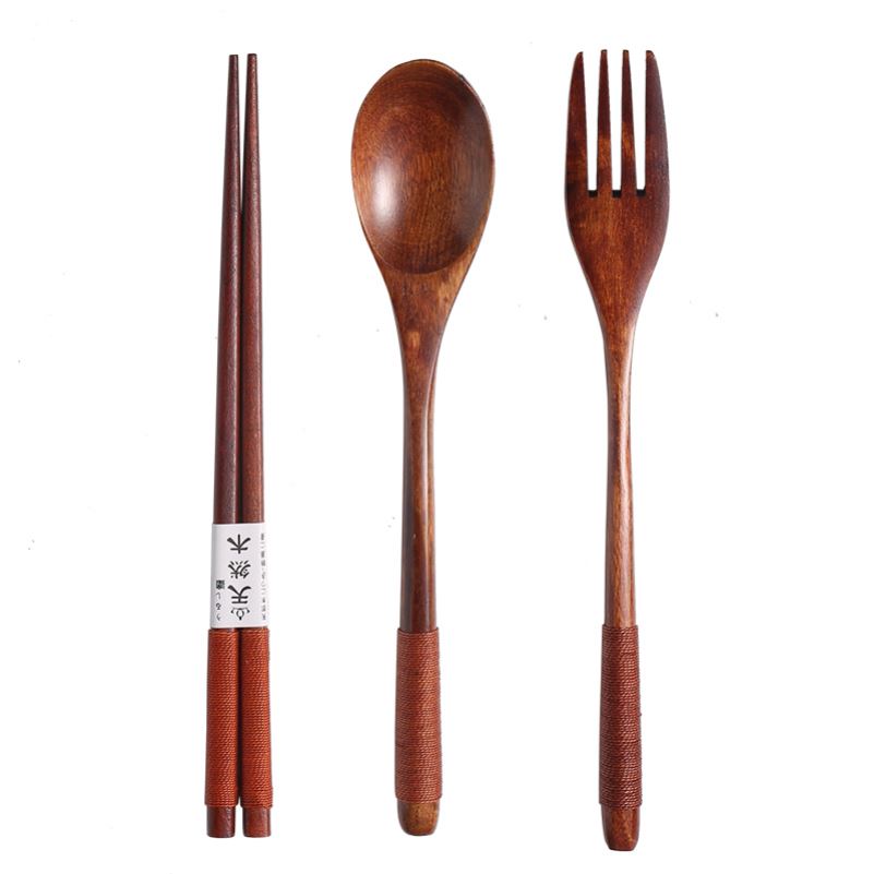 Wooden chopstick spoon set.spoon fork chopstick storage box