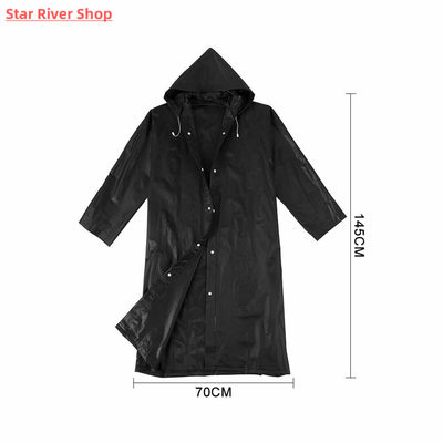 Men Women Raincoat Outdoor Rainwear EVA Cloth Hoodie Long Ra