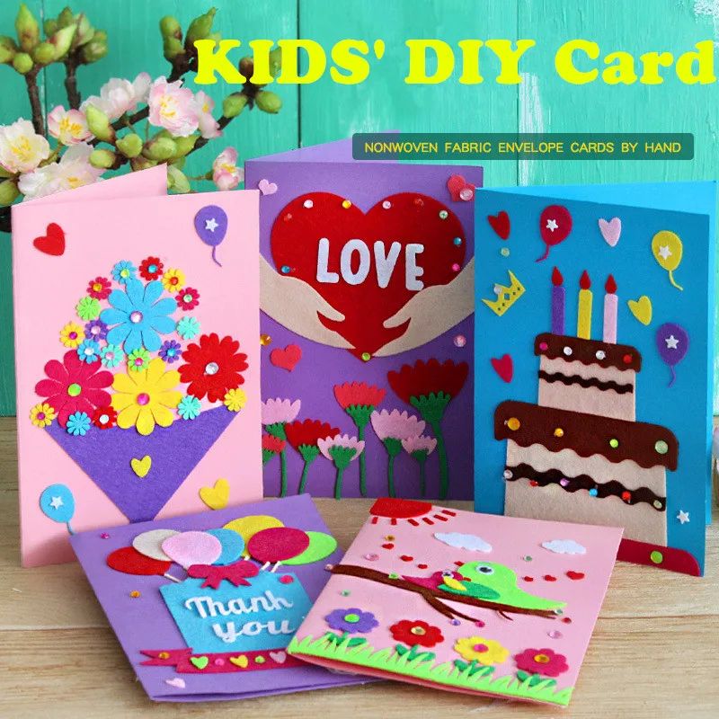 DIY Handmade Greeting Cards Children Handmade Non-woven Mate-封面