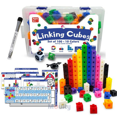 Moulty Linking Math Cubes with Activity Cards Set, Number Bl