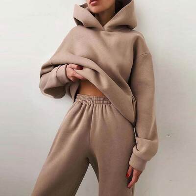 Women's Sweatshirt Set Hooded Trousers Two-Piece Set