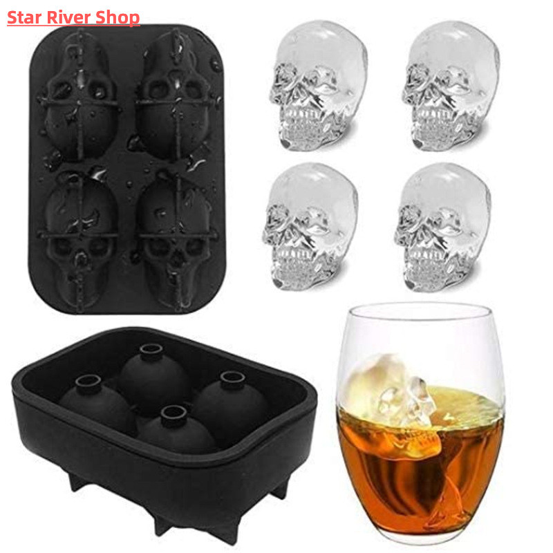 Ice Cube Maker DIY Creative Silica Gel Gun Bullet Skull Shap 厨房/烹饪用具 冰格/制冰袋 原图主图