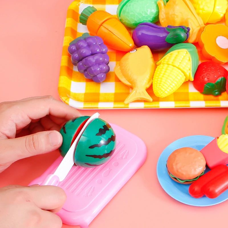 Cutting Play Food Toy for Kids Kitchen Pretend Fruit&Vegeta