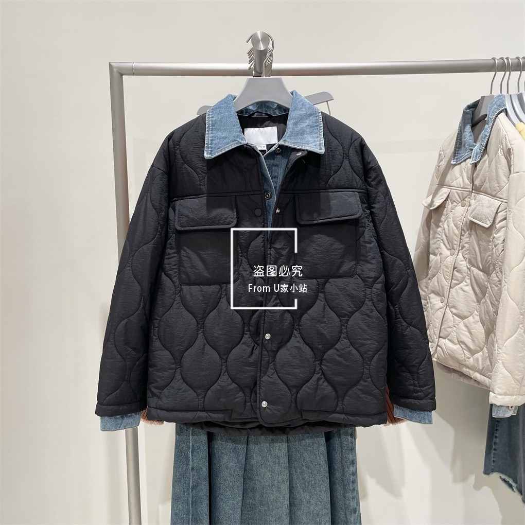 YT&UR女装2023秋冬休闲假两件小众设计感宽松棉服外套 UWV130036