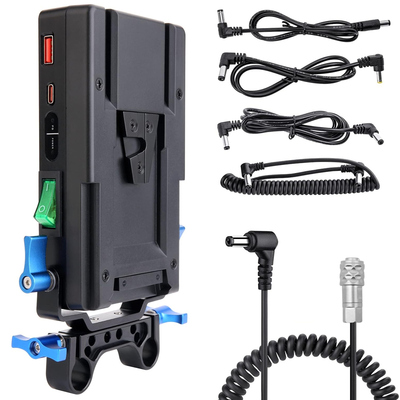 V口电池扣板供电系统15mm齿轮管夹挂板适用BMPCC 4K/6K摄像机电源