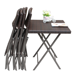 户外桌椅组合五件套室外庭院奶茶店饮品店休闲折叠藤桌椅子伞组合