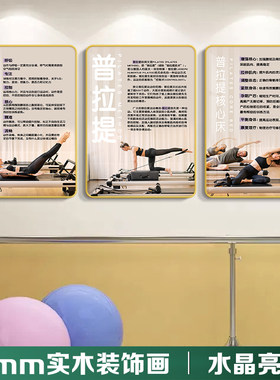 普拉提健美塑形高档实木板水晶画