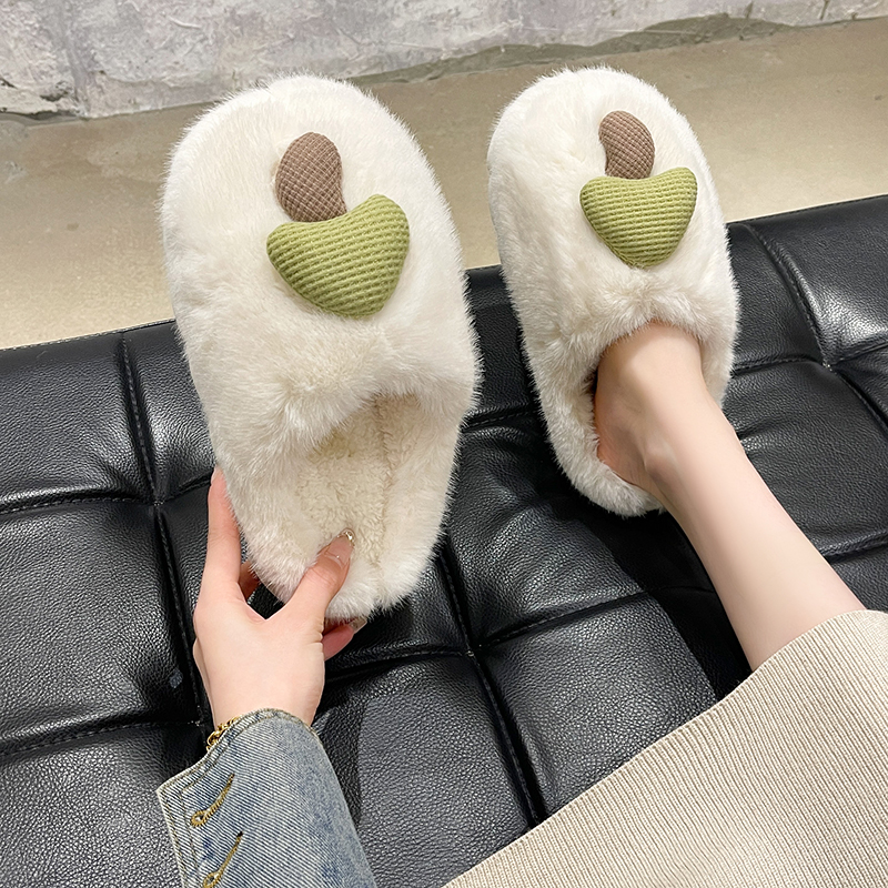 日本厚底棉拖鞋秋冬季新款可爱蘑菇室内居家防滑毛绒保暖拖鞋