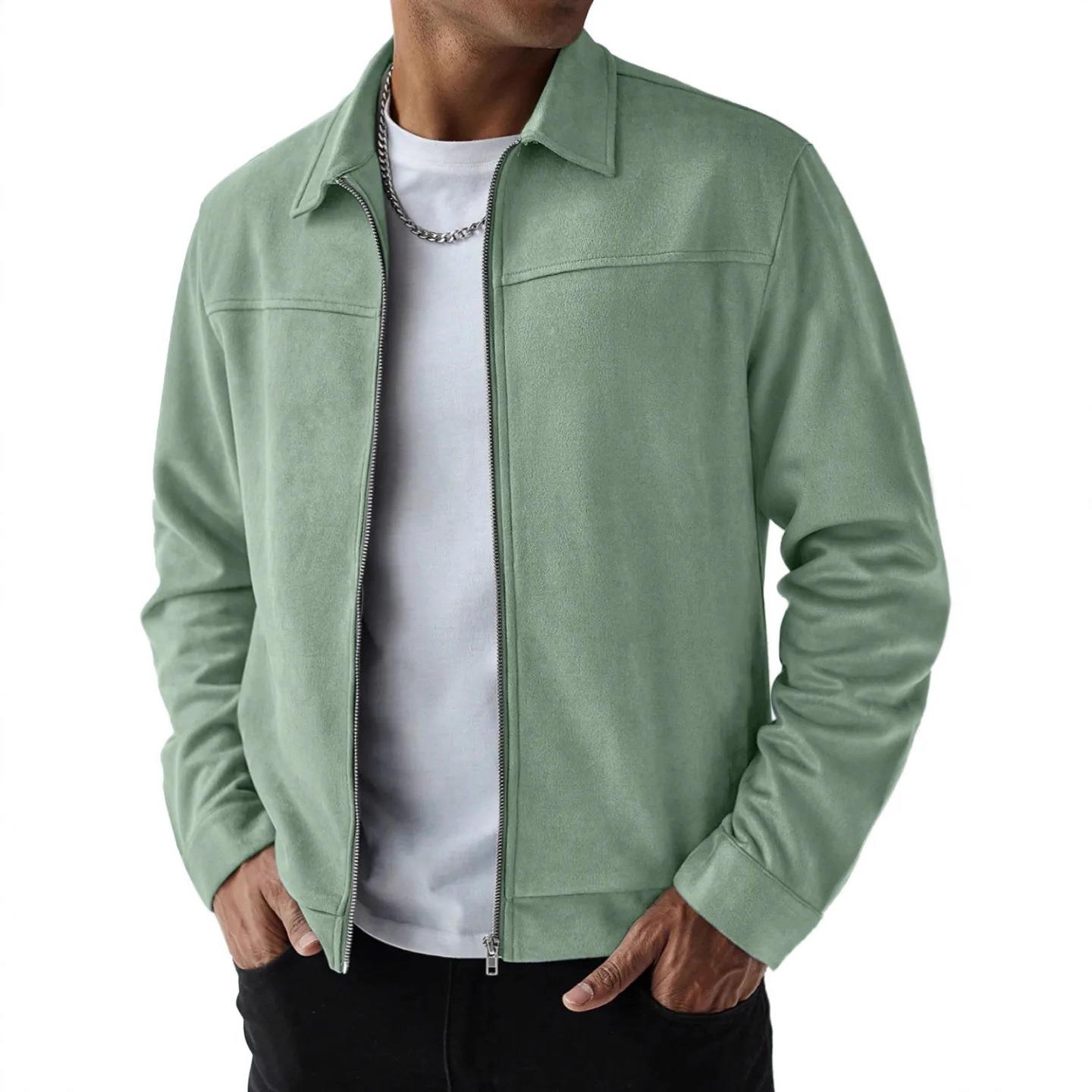 2025 亚马逊独立站秋冬新款男装麂皮绒休闲百搭长袖外套coat over