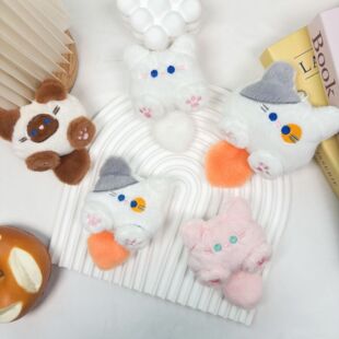 可爱团团猫网红钥匙扣可爱毛绒包挂件公仔配件卡通玩偶辅料批发