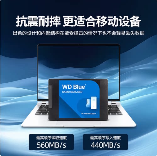 西部数据（WD）笔记本台式机电脑 SSD固态硬盘 SA510 SATA 2T 4T