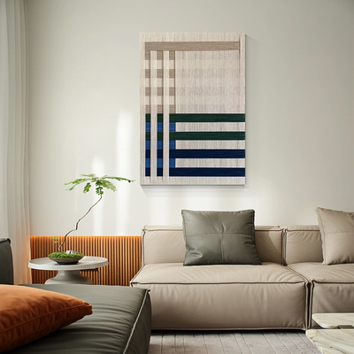 小众设计师挂画复古客厅装饰画绳艺编织卧室挂画现代装置画