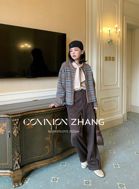 CZ ZHANG秋冬民族风复古提花毛衣短外套女百搭休闲针织衫 B45206