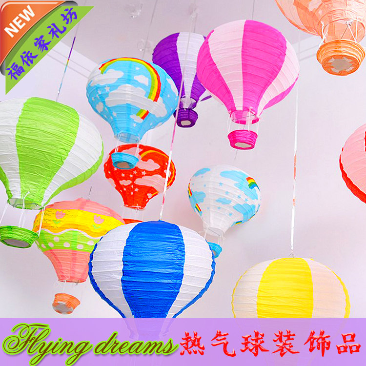 商场新年圣诞节活动装饰品店面周年庆场景布置吊顶热气球开业挂件