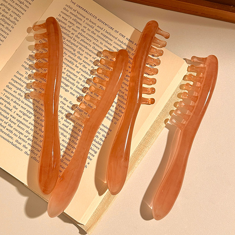 头部按摩梳子女经络疏通点穴拨筋棒大齿梳头皮养生刮痧便携宽齿梳