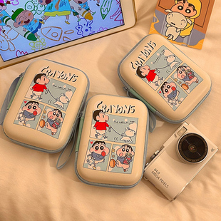 可爱蜡笔小新CCD相机收纳包便携小型相机保护套防摔数据线收纳盒