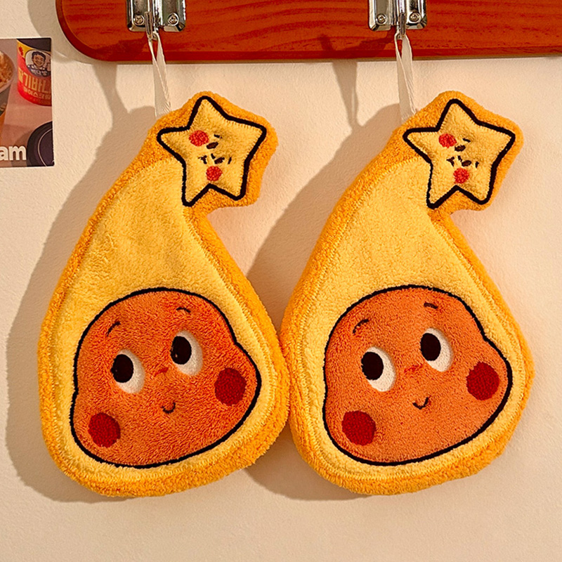 可爱卡通擦手巾挂式吸水方巾卫生间浴室洗手小毛巾搽手帕厨房抹布