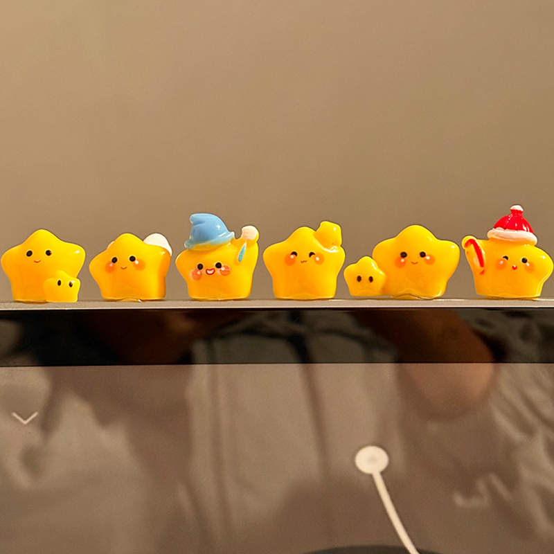 电脑长小可爱！星星电脑屏幕摆件车载办公室桌面装饰治愈解压好物