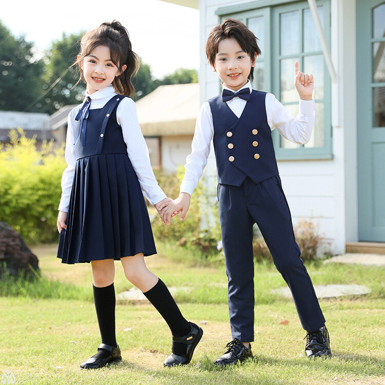 小学生马甲校服春秋款英伦班服套装儿童连衣裙贵族学院幼儿园园服