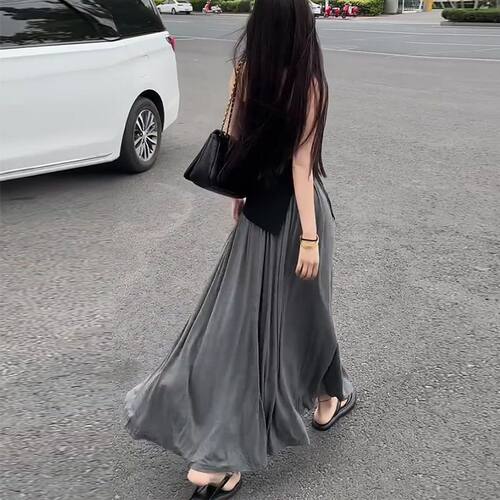 长款莫代尔半身裙垂坠感百搭显瘦