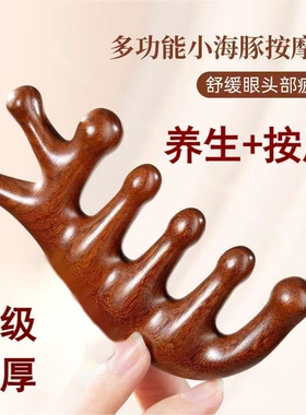 面部经络梳刮痧宽齿刷头疗疏通防静电高档按摩梳新款实木男女通用