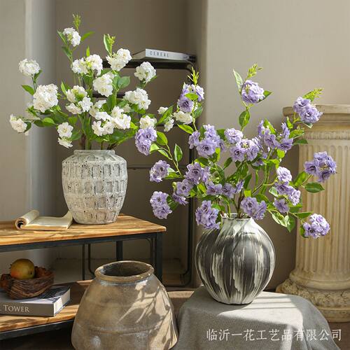 仿真花多头山茶花田园禅