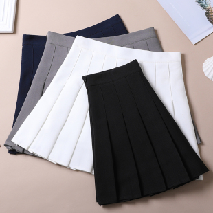 无内衬百褶裙修身 短裙 半身裙女春夏户外免脱显瘦A字小个无打底裤