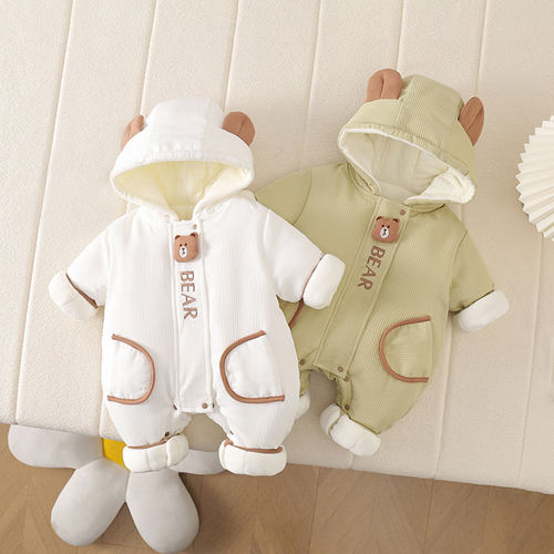 婴儿连体衣加厚外出服